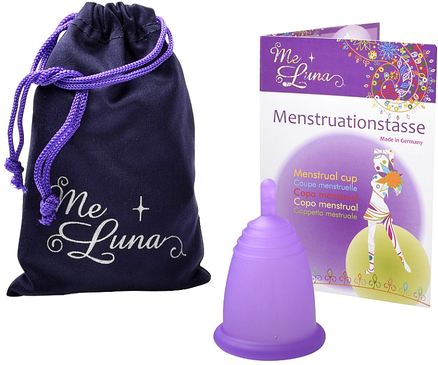 Менструальная чаша с ножкой, размер M, фиолетовая - MeLuna Classic Menstrual Cup 