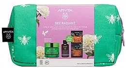 Набор - Apivita Bee Radiant Signs Of Aging & Anti-Fatigue Rich Texture (foam/75 ml + f/cr/50ml + mask/2x8ml + pouch) — фото N2