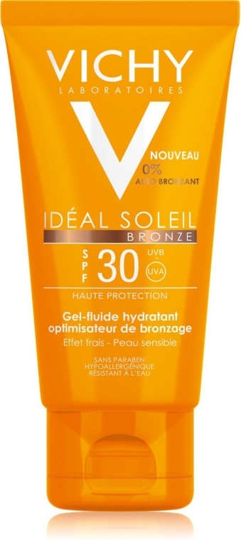 РОЗПРОДАЖ Сонцезахисний засіб-гель для обличчя - Vichy Ideal Soleil Bronze Gel-Fluide Hydratant Optimisateur de Bronzage SPF 30 *