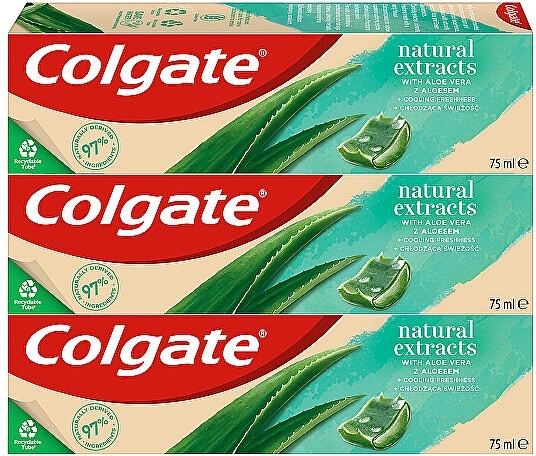 Набор - Colgate Natural Extracts (toothpaste/3x75ml) — фото N1