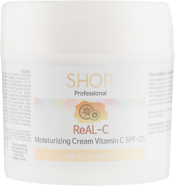 Крем-антиоксидант с активным витамином - Shor Cosmetics ReAL-C Moisturizing Cream Vitamin C SPF25 — фото N3