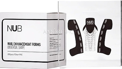 Універсальні нижні форми для нарощування, прозорі - NUB Nail Enhancement Forms — фото N2