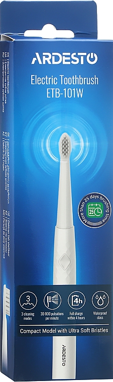 Электрическая зубная щётка, белая - Ardesto — фото N2