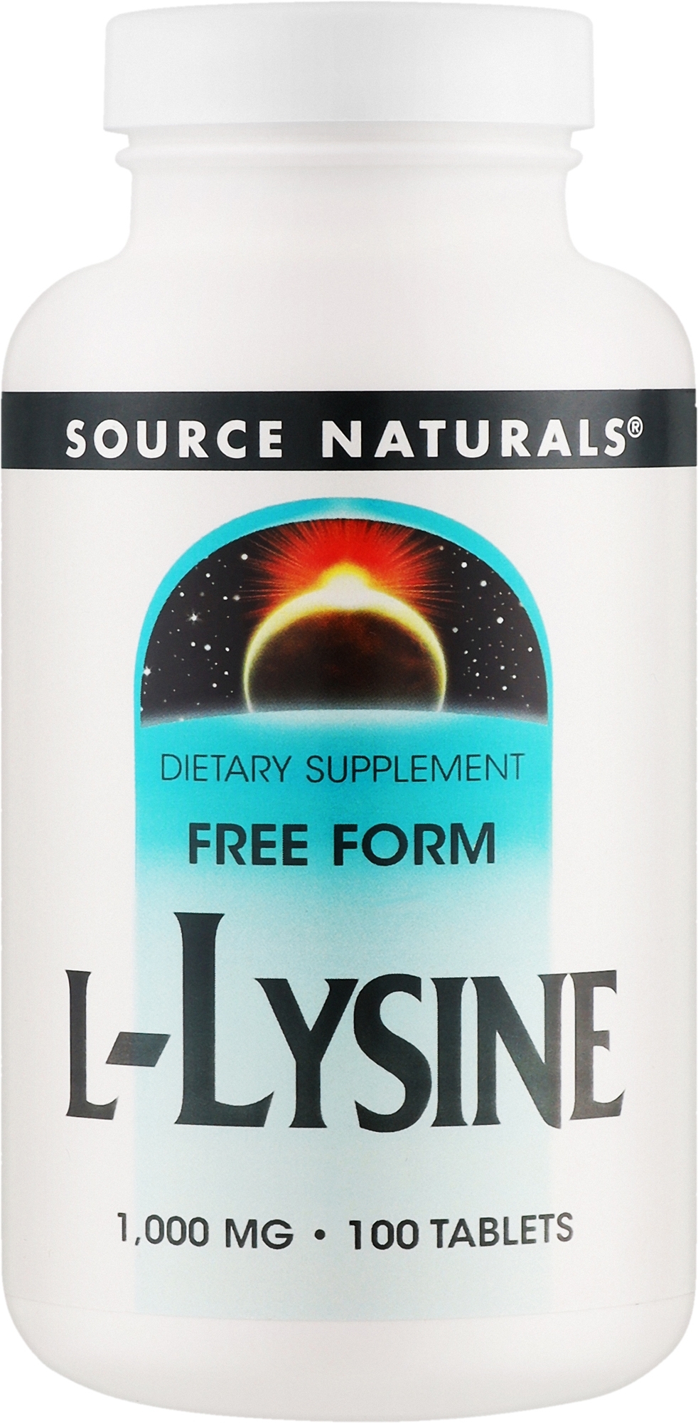 Диетическая добавка "L-Lysine", 1000 мг - Source Naturals Free Form — фото 100шт