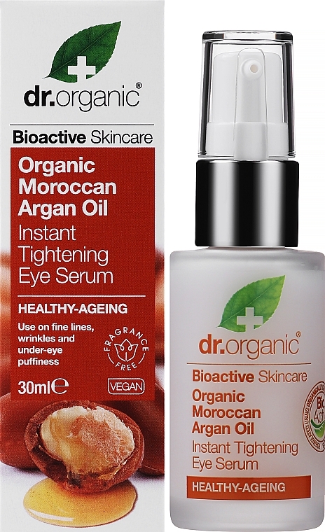 Сыворотка для кожи вокруг глаз "Марокканское аргановое масло" - Dr. Organic Bioactive Skincare Moroccan Argan Oil Tightening Eye Serum — фото N2