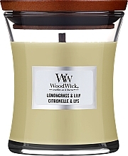 Ароматическая свеча в стакане - WoodWick Hourglass Candle Lemongrass & Lily  — фото N1