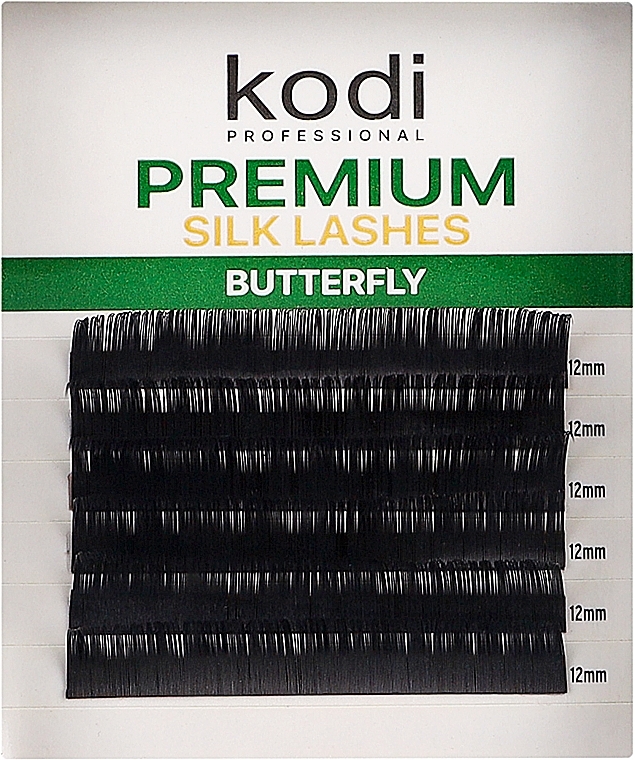 Накладні вії Butterfly Green C 0.15 (6 рядів: 12 мм) - Kodi Professional — фото N1