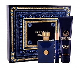 Духи, Парфюмерия, косметика Versace Dylan Blue Pour Homme - Набор (edt 100 ml + sh/gel 150 ml + edp/10ml)