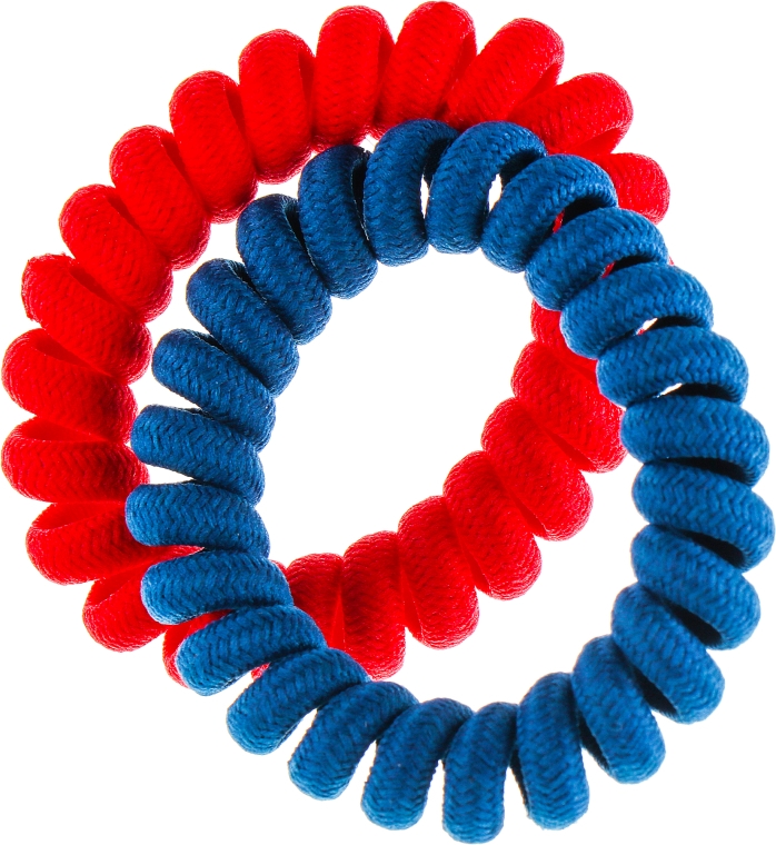 Резинки для волосся, 414802, сині + червоні - Inter-Vion Glamour — фото N1
