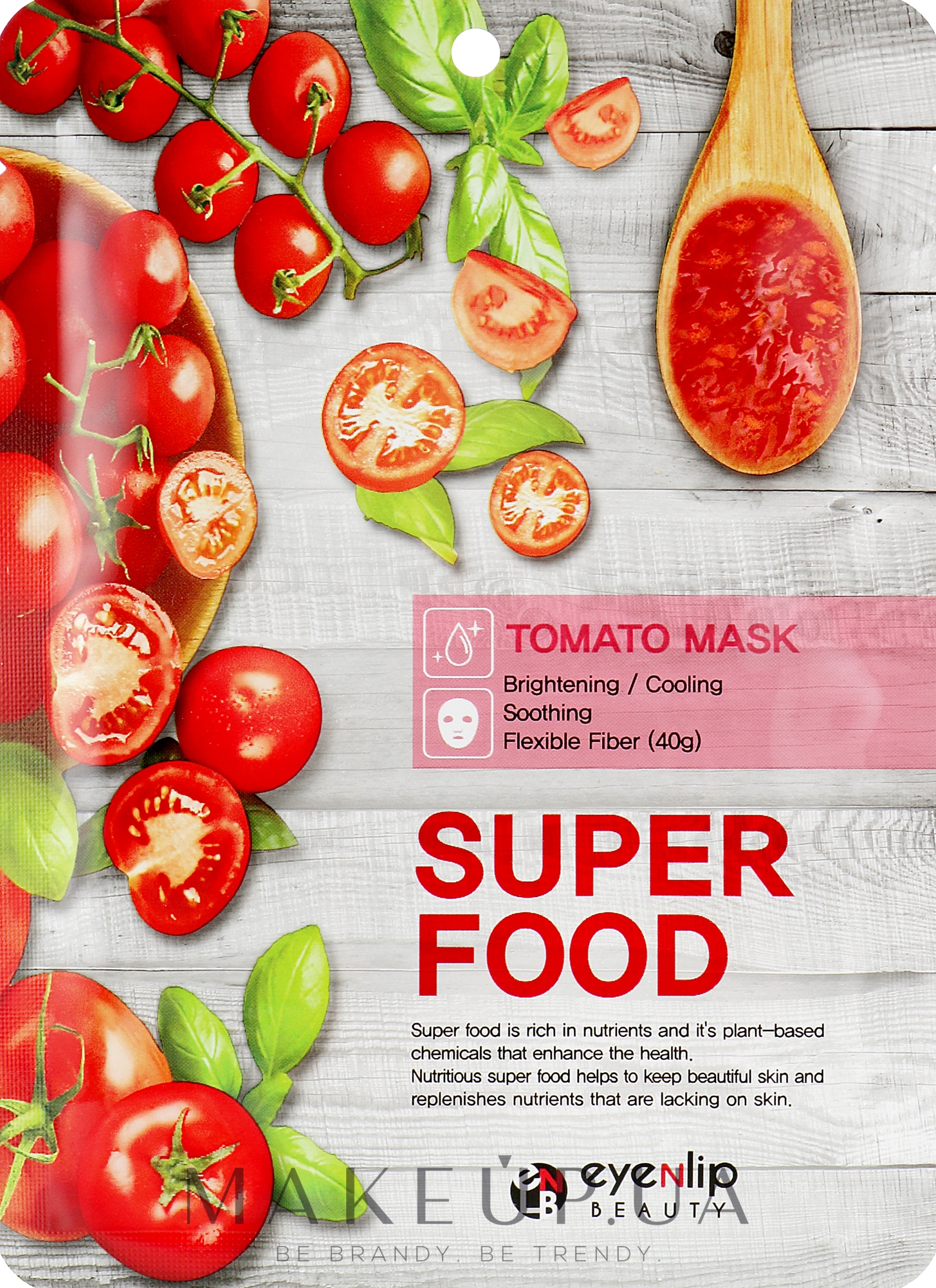 Тканинна маска для обличчя - Eyenlip Super Food Tomato Mask — фото 23ml