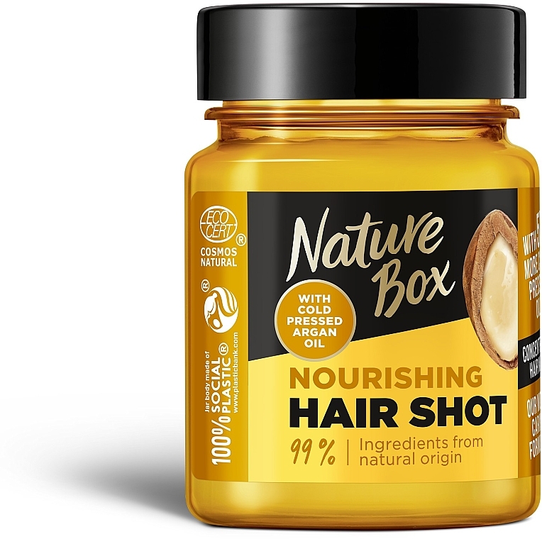 Живильна маска для волосся з аргановою олією - Nature Box Argan Oil Nourishing Hair Shot