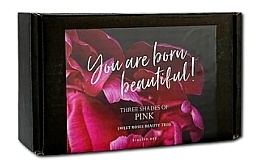 Набір "You Are Born Beautiful" - I Want You Naked Sweet Roses Beauty Trio (hand/cr/50ml + b/scrub/90g + bath/90g) — фото N1