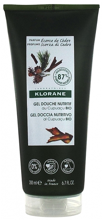 Гель для душа с корой кедра - Klorane Cupuacu Nourishing Shower Gel Cedar Bark — фото N1