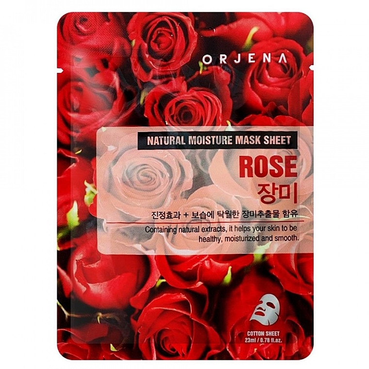 Тканинна маска для обличчя з екстрактом троянди - Orjena Natural Moisture Mask Sheet Rose — фото N1
