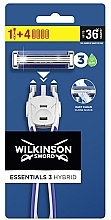 Парфумерія, косметика Бритва з 4 змінними касетами - Wilkinson Sword Essentials 3 Hybrid