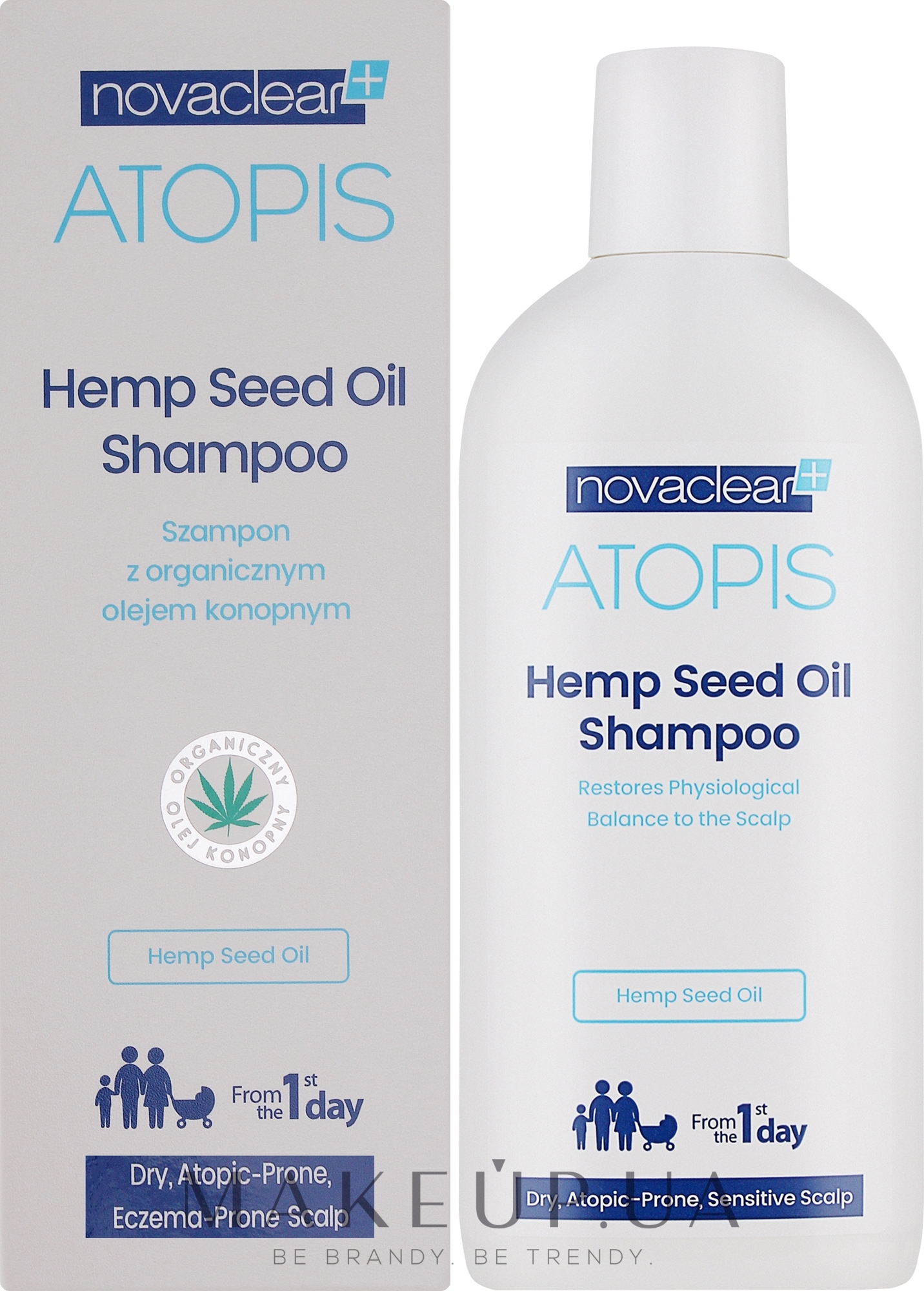 Шампунь с органическим маслом конопли - Novaclear Atopis Hemp Seed Oil Shampoo — фото 250ml