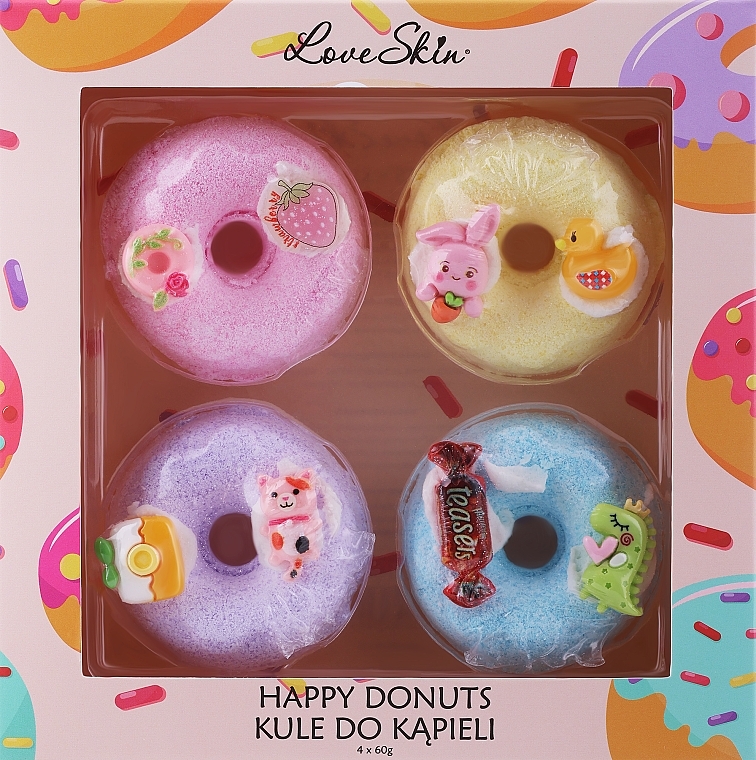 Набор ароматических бомбочек для ванны - Love Skin Happy Donuts (bath bombs/4х60g) — фото N3