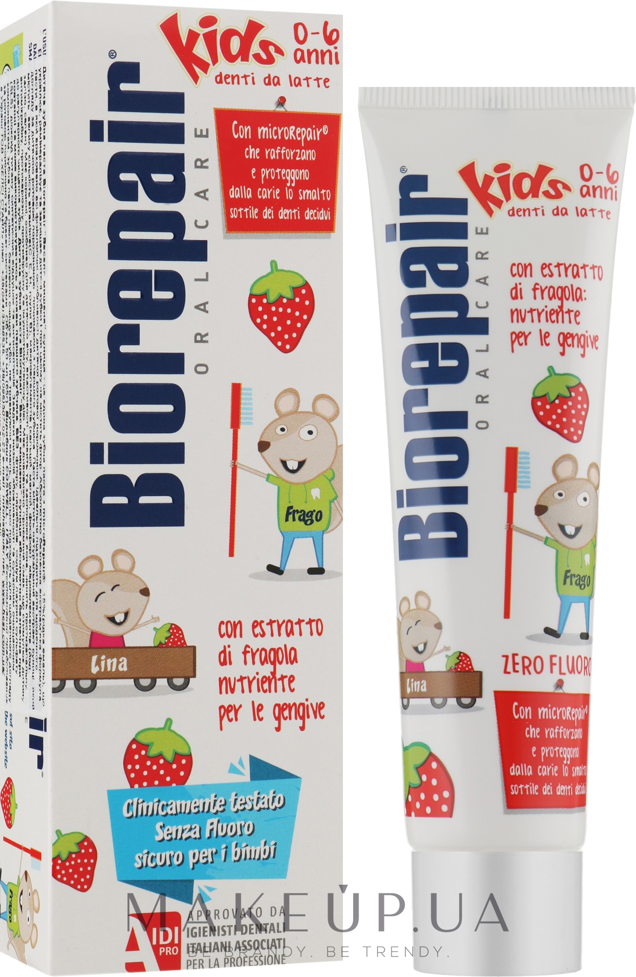 Детская зубная паста "Веселый мышонок" - BioRepair Kids Topo Gigio Cartoon — фото 50ml