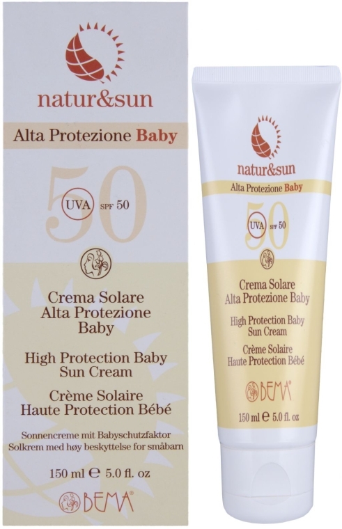 Крем солнцезащитный детский с высоким уровнем защиты Spf 50 UVA - Bema Cosmetici Natur&Sun High Protection Baby Sun Cream Spf 50 UVA