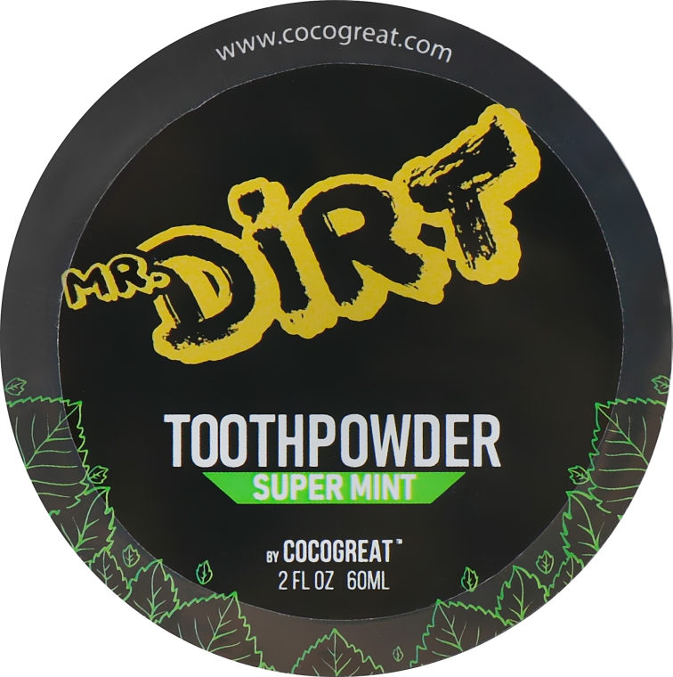 Зубной порошок для отбеливания зубов с глиной - Cocogreat Mr.Dirt Super Mint Toothpowder — фото N1