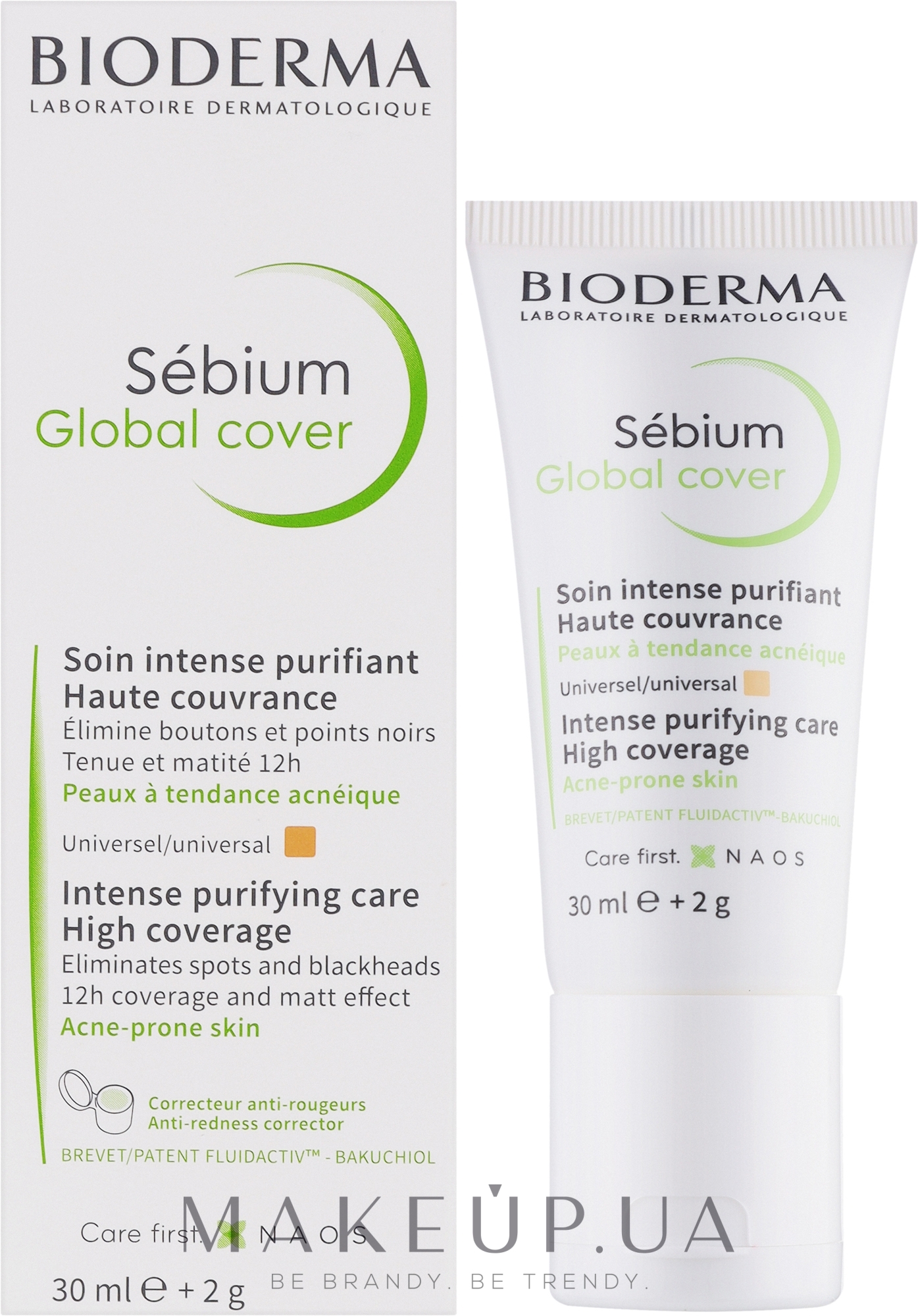 Тонирующий крем - Bioderma Sebium Global Cover Cream — фото 30ml