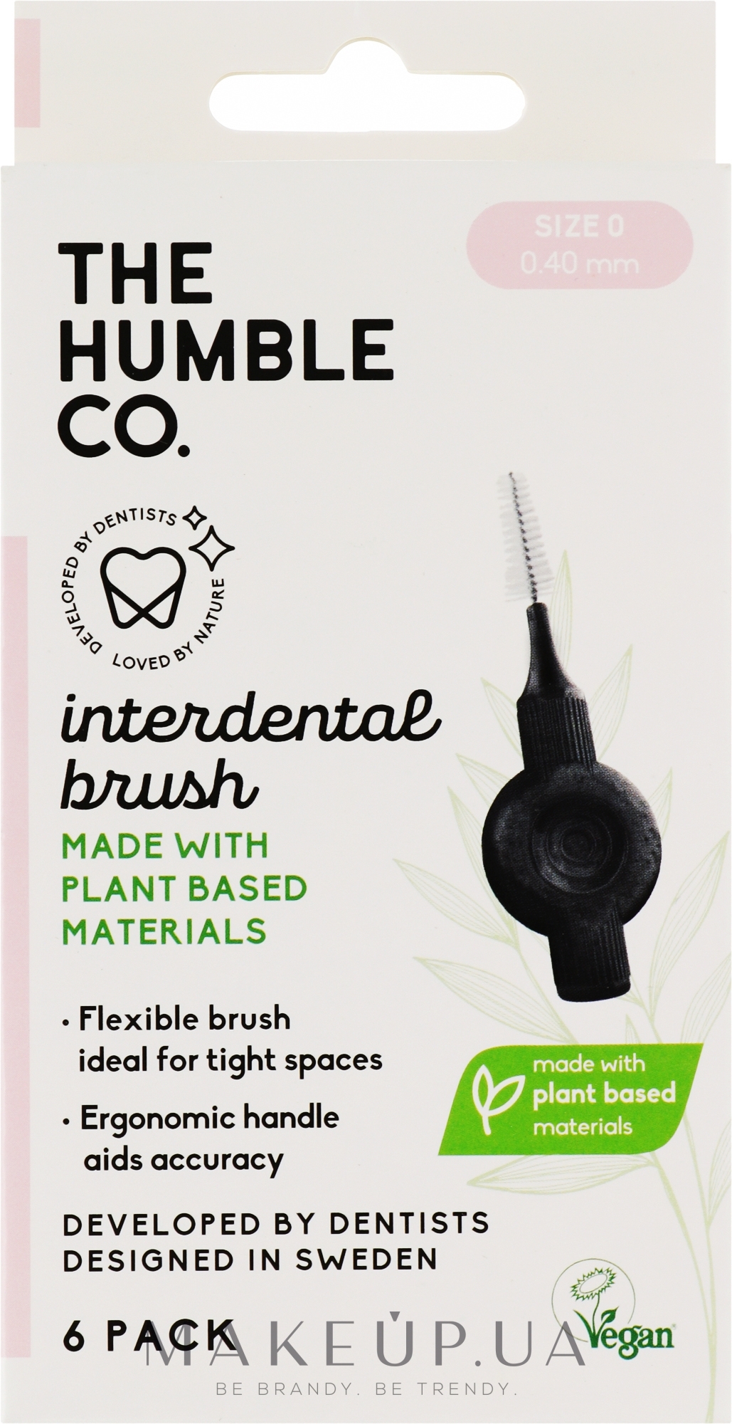 Межзубные интердентальные ершики, 0.40 мм, розовые, 6 шт - The Humble Co Interdental Brush — фото 6шт