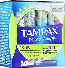 Парфумерія, косметика Тампони з аплікатором, 16шт - Tampax Compak Pearl Super
