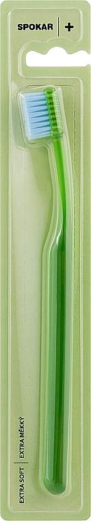 Зубная щетка "Plus", экстрамягкая, зеленая - Spokar Plus — фото N1