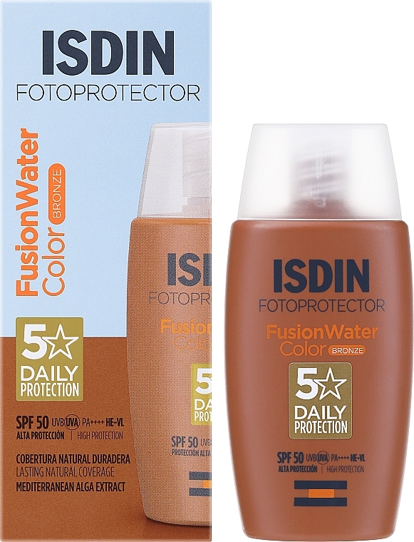 Тонувальний сонцезахисний крем - Isdin Fusion Water Colour Light SPF50 — фото N2