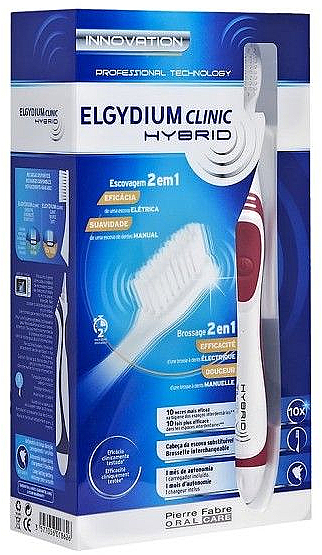 Зубная щетка гибридная, красная - Elgydium Clinic Hybrid Toothbrush — фото N1