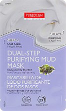 Двухступенчатая маска для лица - Purederm Dual-Step Purifying Mud Mask Seaweed & Tea Tree — фото N1