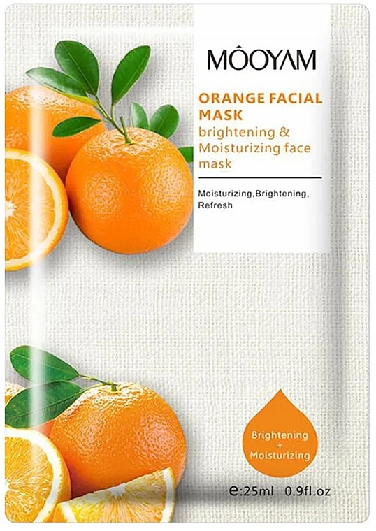 Освітлювальна та зволожувальна маска з екстрактом апельсина - Mooyam Orange Facial Mask — фото N1