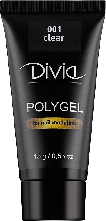 Полігель для нарощування нігтів, 15 г - Divia Polygel For Nail Modeling — фото N1