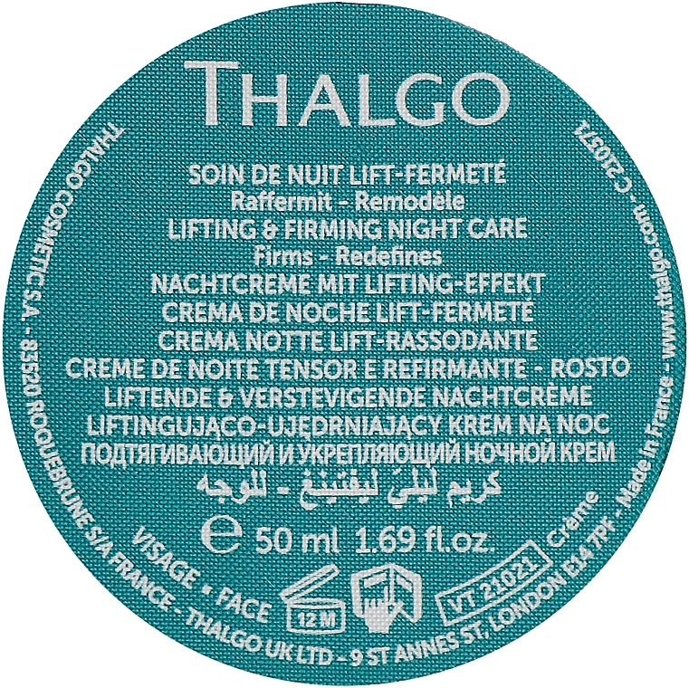 Підтягувальний і зміцнювальний нічний крем для обличчя - Thalgo Silicium Lift Intensive Lifting & Firming Night Care (змінний блок) — фото N1