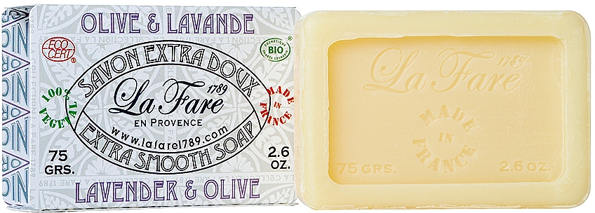 Екстра ніжне мило "Лаванда та олива" - La Fare 1789 Extra Smooth Soap Lavender And Olive — фото N1