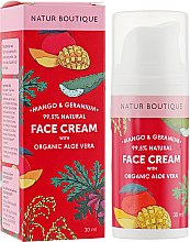 Парфумерія, косметика Крем для обличчя з органічним алое і геранню, відновлення і зволоження - Natur Boutique Mango Geranium Aloe Vera Face Cream