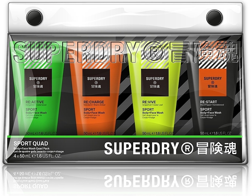 Набір для чоловіків - Superdry Sport Quad (sh gel/4х50ml) — фото N1