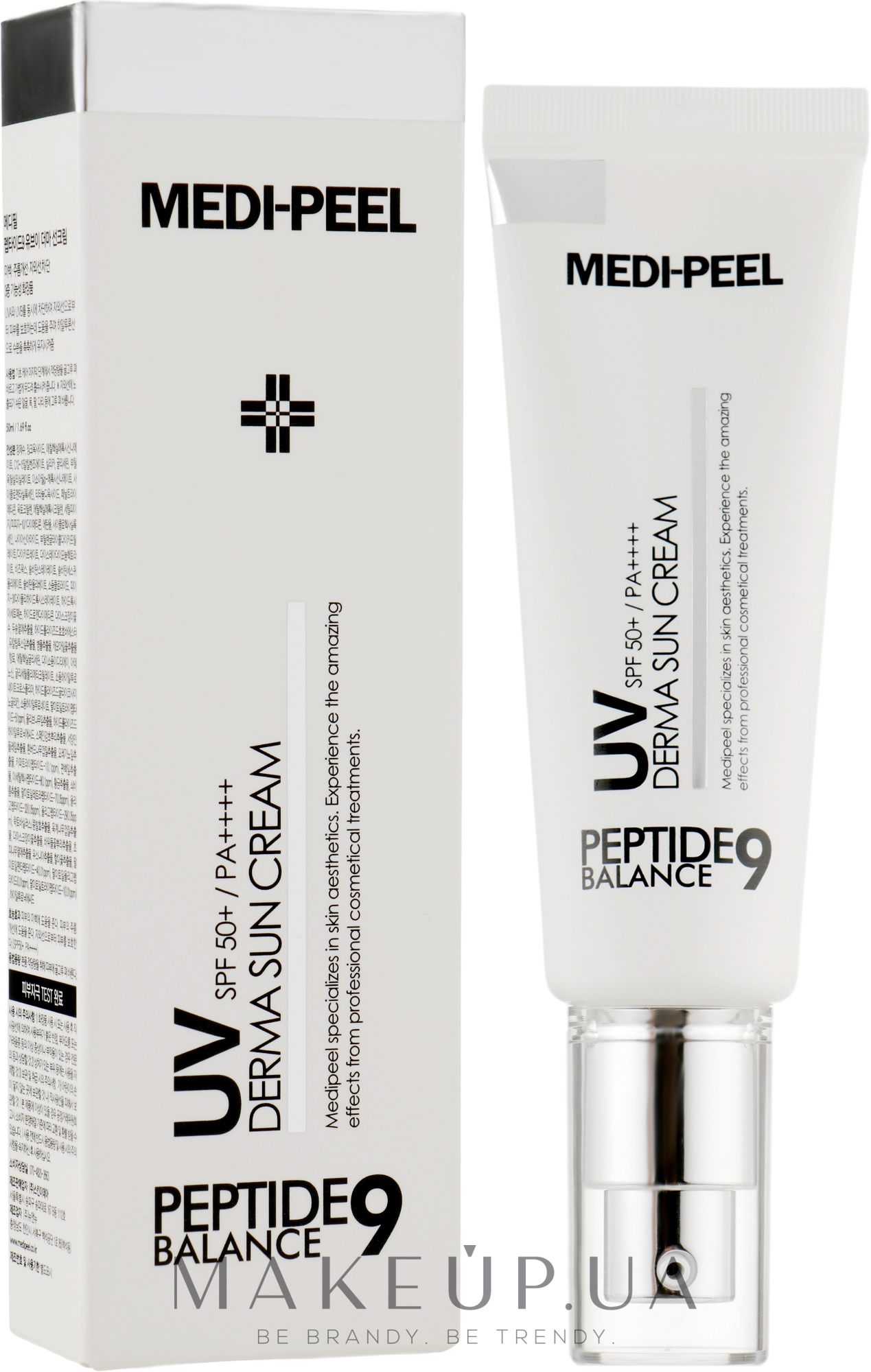 Солнцезащитный крем с пептидами - Medi Peel Peptide 9 UV Derma Sun Cream SPF 50+ PA+++ — фото 50ml
