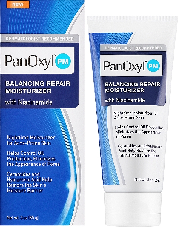 Балансирующий гель-крем для лица - PanOxyl PM Balancing Repair Moisturizer With Niacinamide — фото N2
