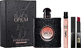 Парфумерія, косметика Yves Saint Laurent Black Opium - Набір (edp/90ml + edp/10ml + lipstick/2g)