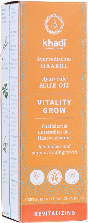 Восстанавливающее масло для волос - Khadi Ayurvedic Vitality Grow Hair Oil — фото N2