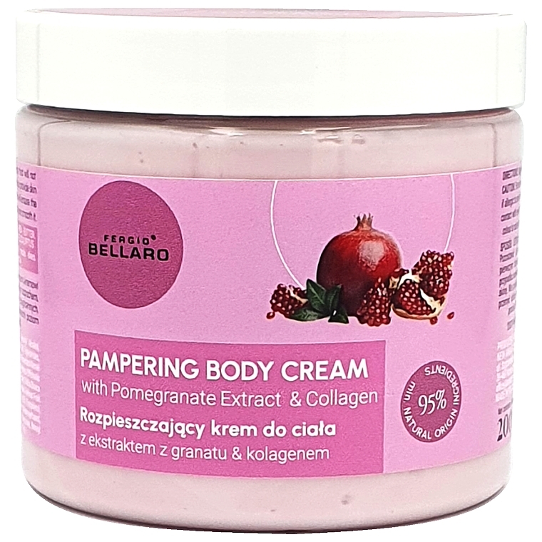 Доглядовий крем для тіла з екстрактом граната і колагеном - Fergio Bellaro Pampering Body Cream — фото N1