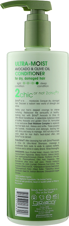 Увлажняющий кондиционер для волос - Giovanni 2chic Ultra-Moist Conditioner Avocado & Olive Oil — фото N4