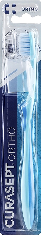 Зубная щетка для ортодонтических скоб, голубая с синим - Curaprox Curasept Specialist Ortho Toothbrush — фото N1