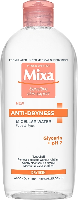 Міцелярна вода для сухої чутливої шкіри обличчя - Mixa Anti-Dryness Micellar Water