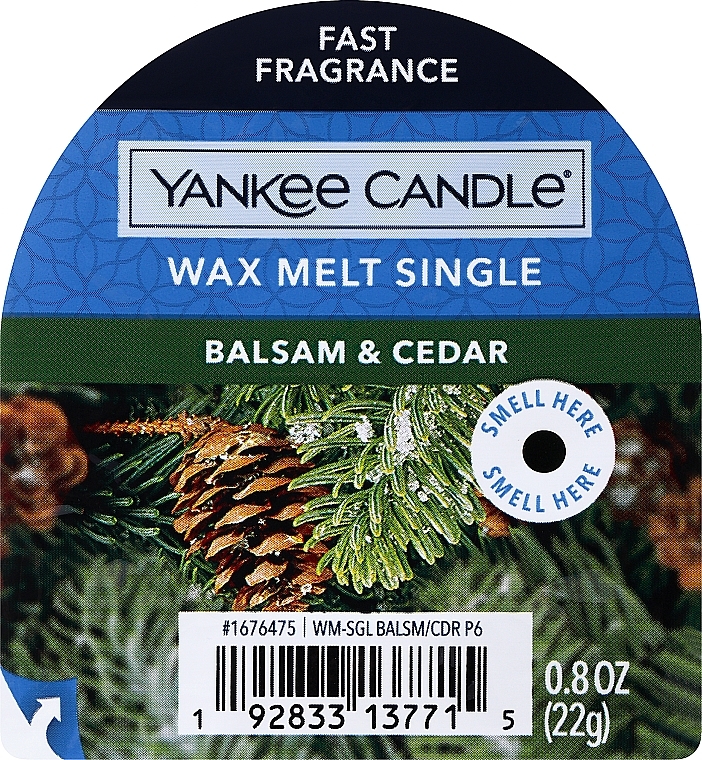 Ароматический воск - Yankee Candle Balsam & Cedar Wax Melts — фото N1