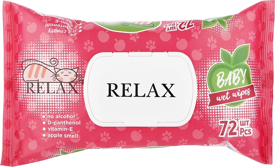Салфетки влажные c клапаном "Relax", аромат яблока, 72 шт. - Handy Fresh Relax — фото N1