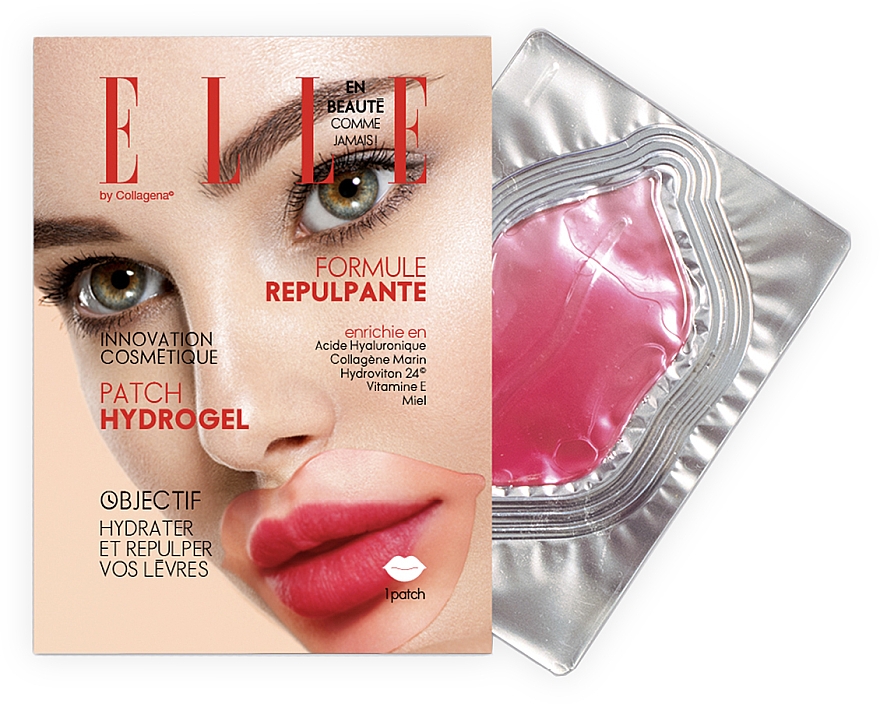 Патчі для губ з ефектом збільшення об'єму - Collagena Paris Elle Pluming Mouth Hydrogel Patches — фото N1