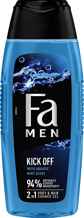 Гель для душу 2в1 з ароматом м'яти - Fa Men Kick Off 2in1 Aqua Mint Scent Shower Gel — фото N2