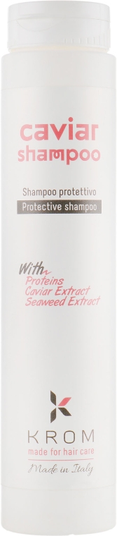 Шампунь защитный с протеинами, экстрактом икры, экстрактом морских водорослей - Krom Caviar Shampoo — фото N1